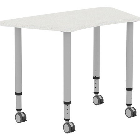 LORELL Trapezoid Lorell Height-adjustable Trapezoid Table, 23.62 W, 48 L, 33.62 H, Laminate Top, Grey 69583